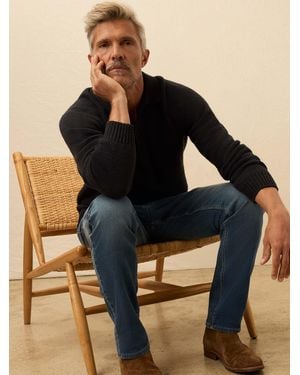 Faherty Heirloom Long-Sleeve Jumper Polo - Black