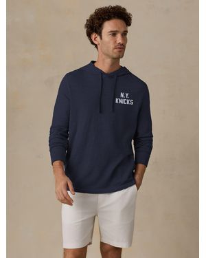 Faherty Ny Knicks Sunwashed Organic Hoodie - Blue