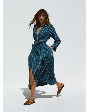 Faherty Island Tide Julia Wrap Dress - Blue