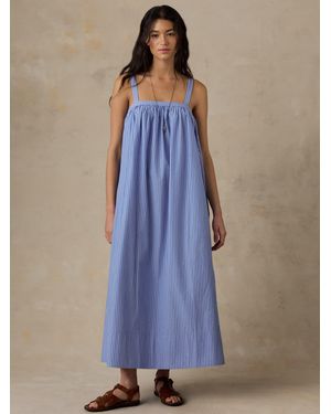 Faherty Coastal Poplin Emmy Dress - Blue