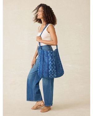 Faherty Sun Valley Quilted Tote - Blue