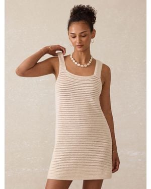 Faherty Seacoast Crochet Sleeveless Dress - Natural