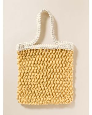 Faherty Sunwashed Macrame Tote - Natural
