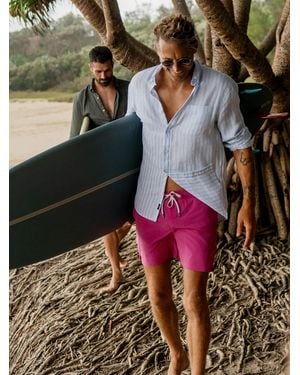 Faherty Sunwashed Linen Shirt - Grey