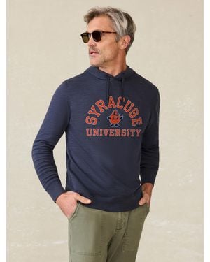 Faherty Syracuse College Sunwashed Slub Hoodie - Blue