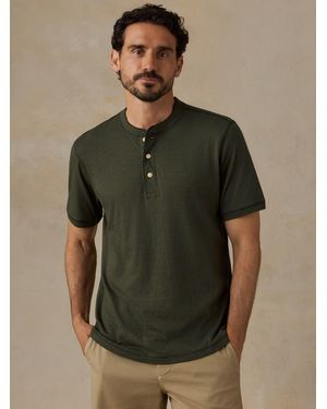 Faherty Short-Sleeve Sunwashed Regenerative Henley T-Shirt - Green
