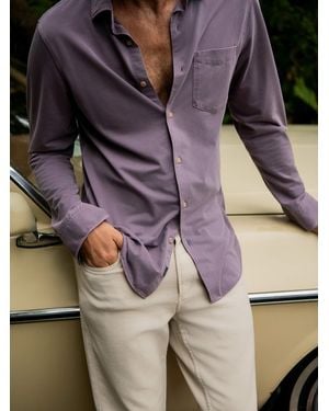 Faherty Costa Piqué Shirt - Purple