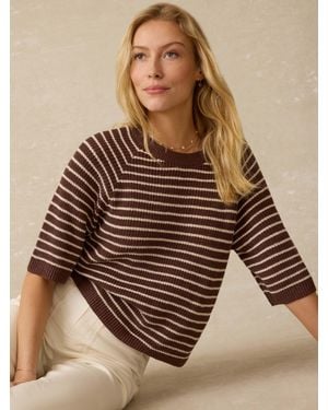 Faherty Miramar Linen Jumper Tee - Brown