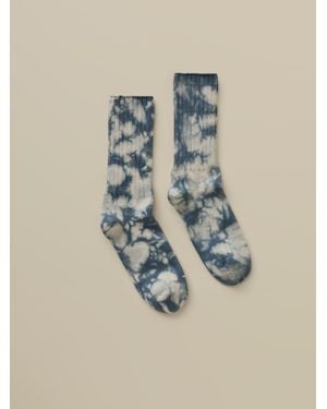 Faherty Sunwashed Tie Dye Sock - Blue