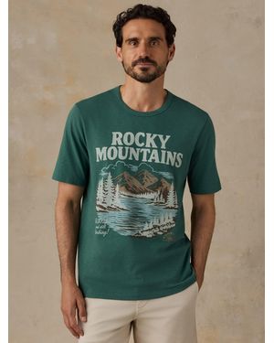 Faherty X Parks Project Rocky Mountains Short-Sleeve Sunwashed Regenerative T-Shirt - Green
