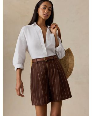 Faherty Sun Strider Linen Pleated Short - Natural