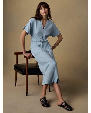 Faherty Tried & True Oakley Midi Dress - Blue