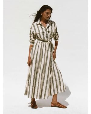 Faherty Cotton Linen Julia Wrap Dress - White
