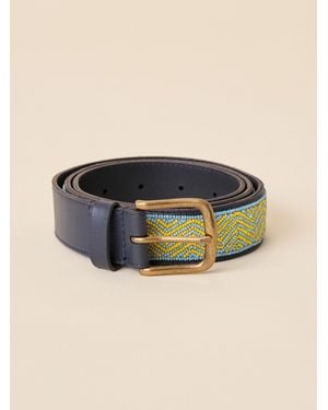 Faherty Coastal Beaded Belt - Blue