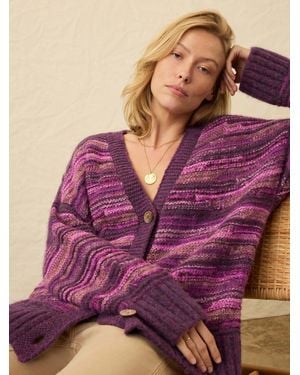 Faherty Cliffwalk Cardigan - Purple