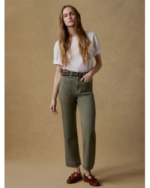 Faherty Stretch Terry Patch Pocket Ankle Pants - Natural
