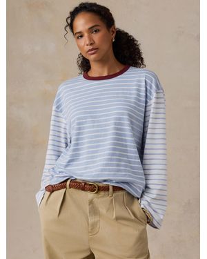 Faherty Sunwashed Long-Sleeve Retro T-Shirt - Blue