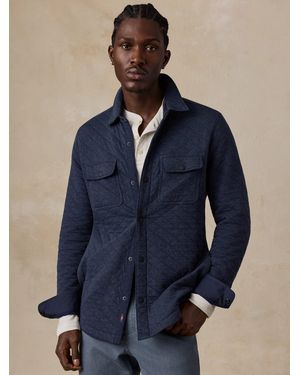 Faherty Epic Quilted Fleece Shirt Jacket Cpo - Blue