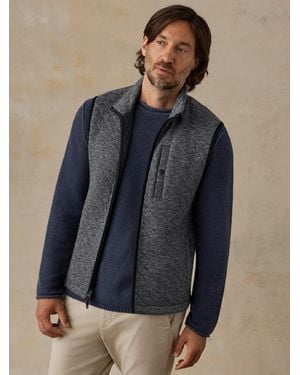 Faherty Epic Quilted Fleece Vest - Blue