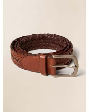 Faherty Braided Belt - Brown