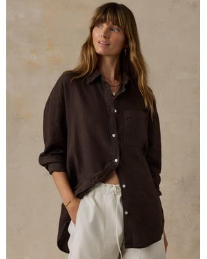 Faherty Laguna Linen Relaxed Shirt - Brown