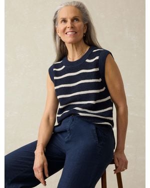 Faherty Miramar Linen Sweater Tank - Blue