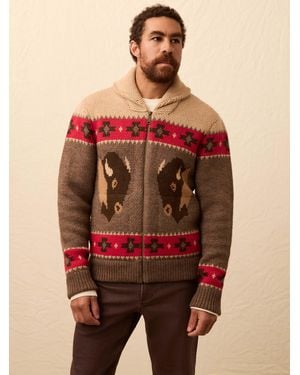 Faherty Steven Paul Judd Buffalo Zip Cardigan - Green