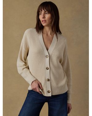 Faherty Miramar Linen Relaxed Cardigan - Natural