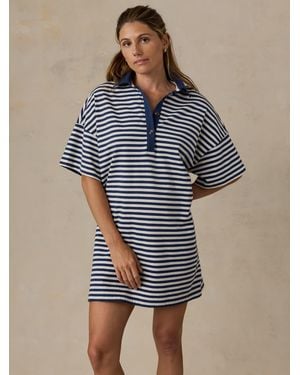 Faherty Recycled Cotton Knit Dress - Blue
