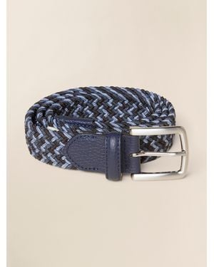 Faherty Stretch Woven Belt - Blue