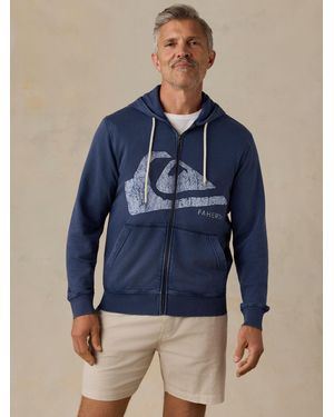 Faherty X Quiksilver Fleece Zip Hoodie - Blue