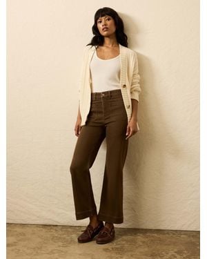 Faherty Stretch Terry Patch Pocket Ankle Trousers - Brown