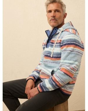 Faherty High Pile Fleece Shirt Jacket Hoodie - Blue