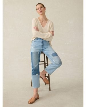 Faherty 90S Crop Patchwork Jean - Blue