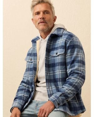 Faherty Range Fleece Shirt Jacket Lined Cpo - Blue