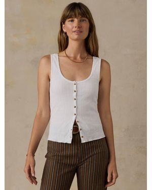 Faherty Paradise Pointelle Cami Cardigan - Natural