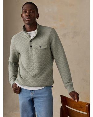 Faherty Epic Quilted Fleece Pullover - Natural