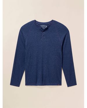 Faherty Long-Sleeve Cloud Henley T-Shirt - Blue