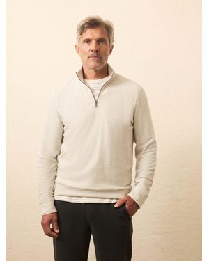 Faherty Textured Knit Quarter Zip - Natural