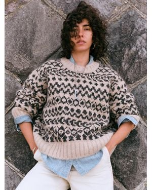 Faherty Après Alpaca Midnight Bay Crew Jumper - Grey