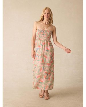 Faherty Sunrise Smocked Dress - Natural