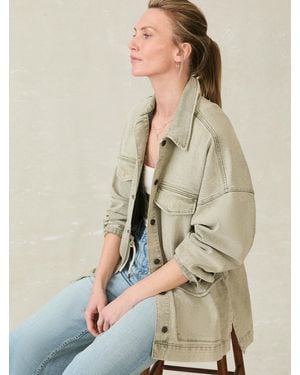 Faherty Sunwashed Denim Utility Jacket - Natural