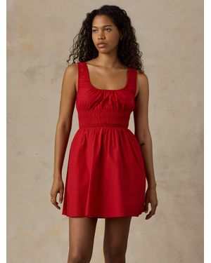 Faherty Coastal Poplin Sunseeker Mini Dress - Red