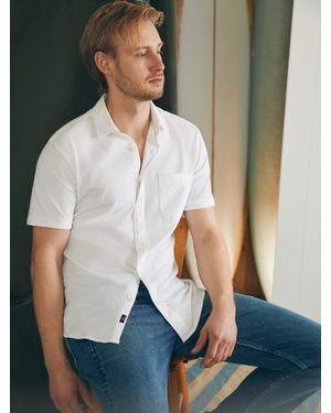 Faherty Short-Sleeve Sunwashed Knit Shirt (Single Pocket) - White