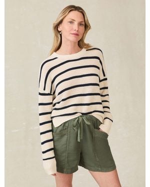 Faherty Miramar Linen Crewneck Jumper - Natural