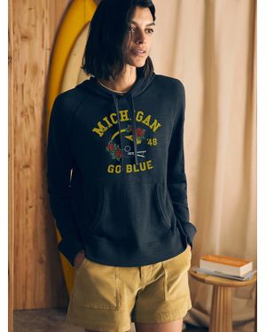 Faherty University Of Michigan Sunwashed Organic Hoodie - Blue