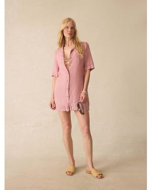 Faherty Paradise Point Linen Dress - Pink