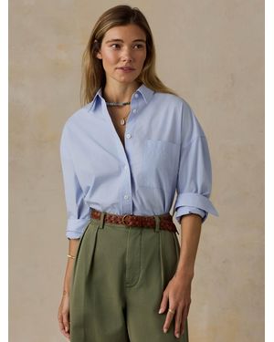 Faherty Coastal Poplin Relaxed Shirt - Blue
