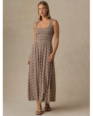 Faherty Sophia Smocked Dress - Natural