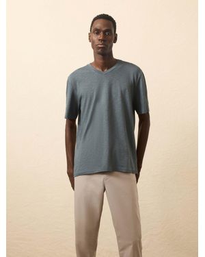 Faherty Sunwashed V-Neck T-Shirt - Blue